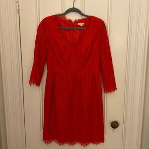 Shoshanna red lace dress